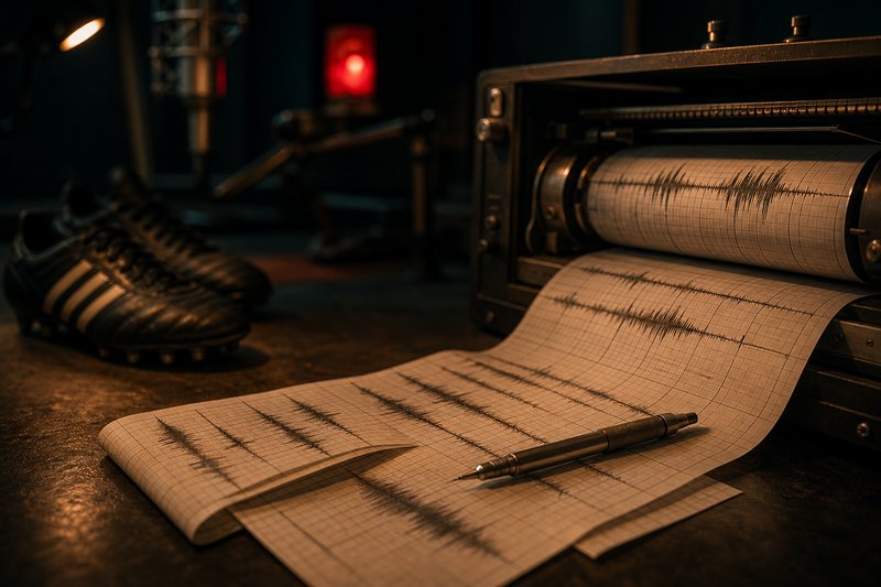 Chart-Recorder mit Waveform-Ausdrucken auf dem Studiotisch
